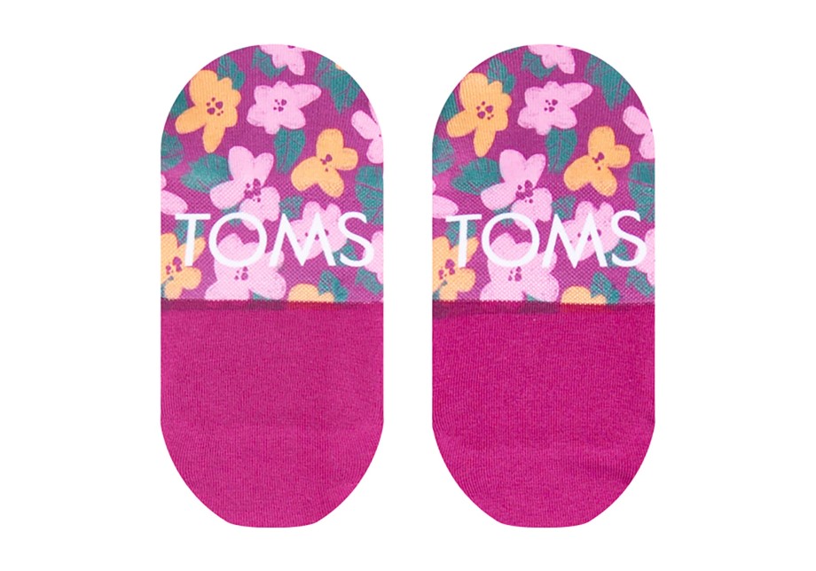 Calcetines Toms Ultimate Invisibles Flores Extragrandes Flores Fucsias