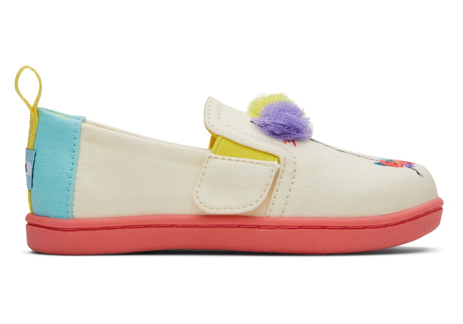 Toms Tiny Alpargata Papel Fuente Marfil