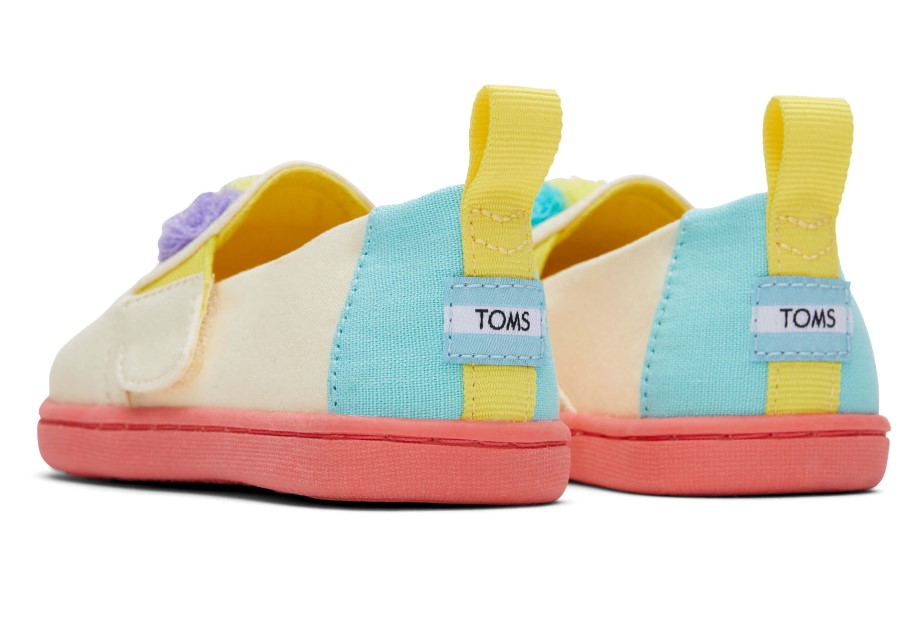 Toms Tiny Alpargata Papel Fuente Marfil