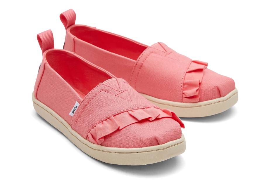 Alpargata Juvenil De Toms Rosa Con Volantes