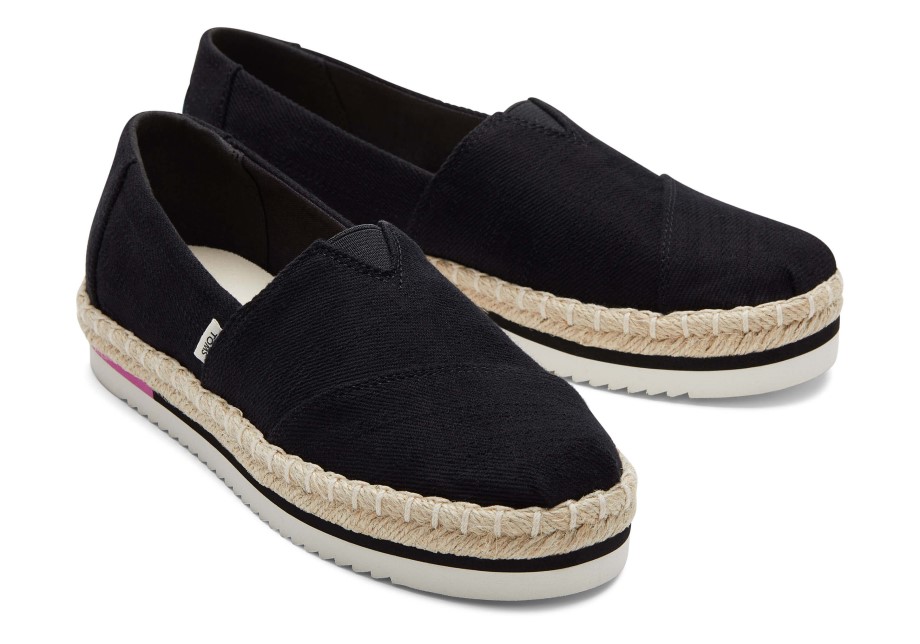 Toms Plataforma Alpargata Negro