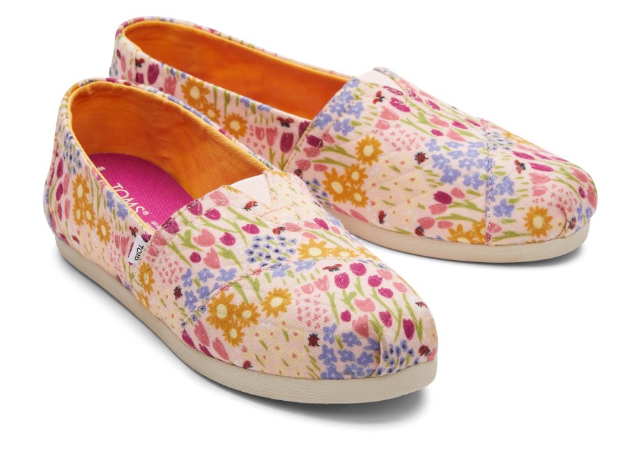 Toms Alpargata Acolchado Floral Rosa Floral