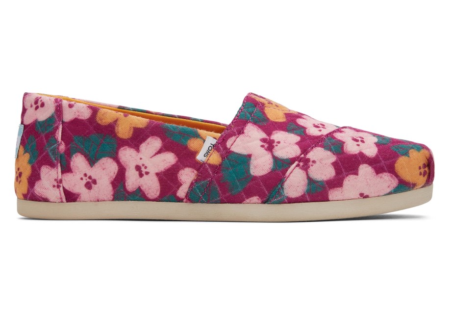 Toms Alpargata Acolchado Floral Fucsia Floraciones