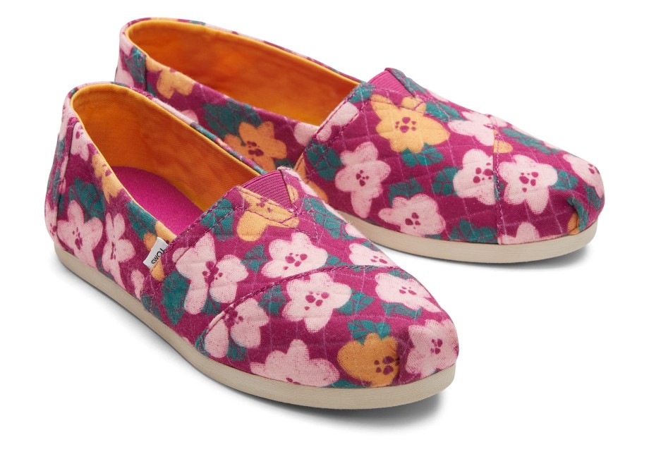 Toms Alpargata Acolchado Floral Fucsia Floraciones