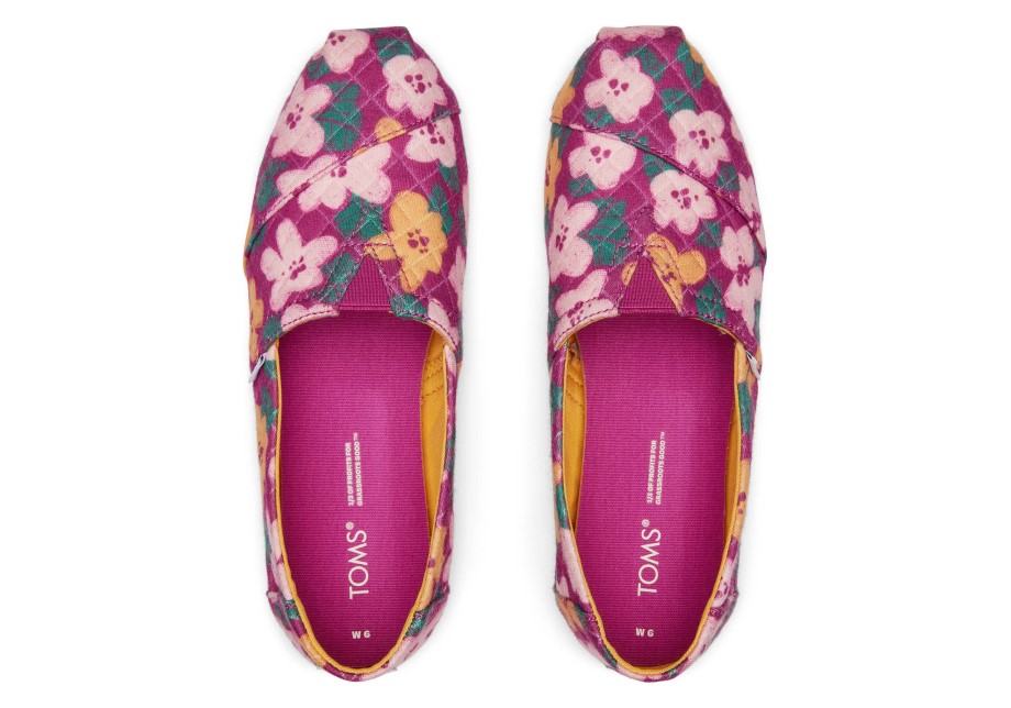Toms Alpargata Acolchado Floral Fucsia Floraciones