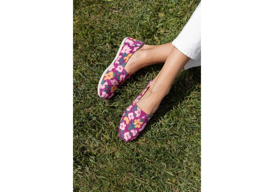 Toms Alpargata Acolchado Floral Fucsia Floraciones