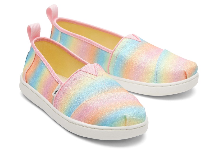 Toms Alpargata Juvenil Brillo Caramelo Rosa