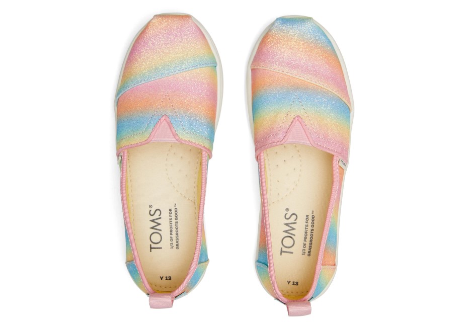Toms Alpargata Juvenil Brillo Caramelo Rosa
