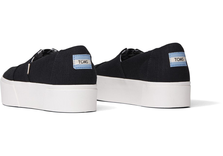 Toms Alpargata Boardwalk Slip En Negro