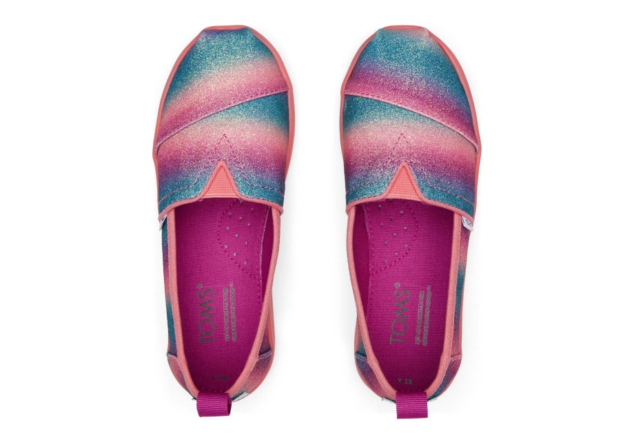 Toms Alpargata Juvenil Brillo Rosa Degradado