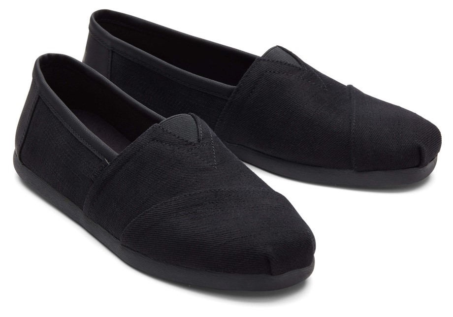 Toms Alpargata Ribete Sintético Negro-negro