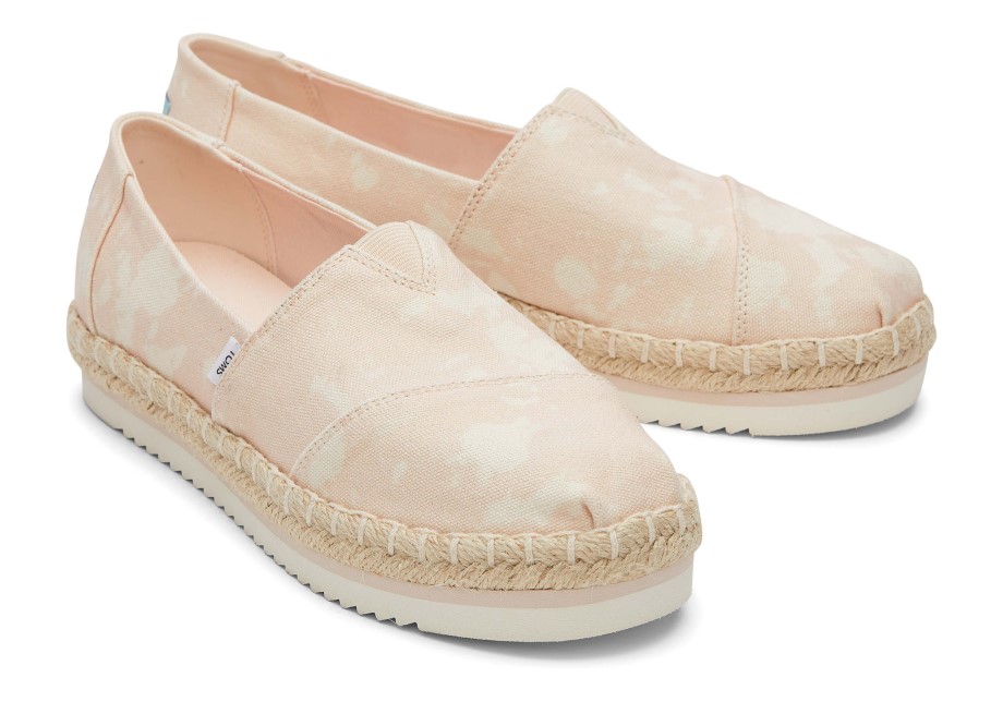Toms Alpargata Cuerda Plataforma Lona Desteñida