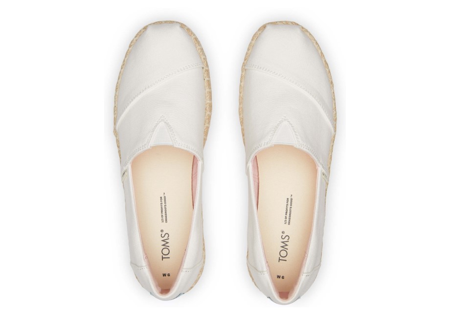Toms Alpargata Plataforma Alta Blanco