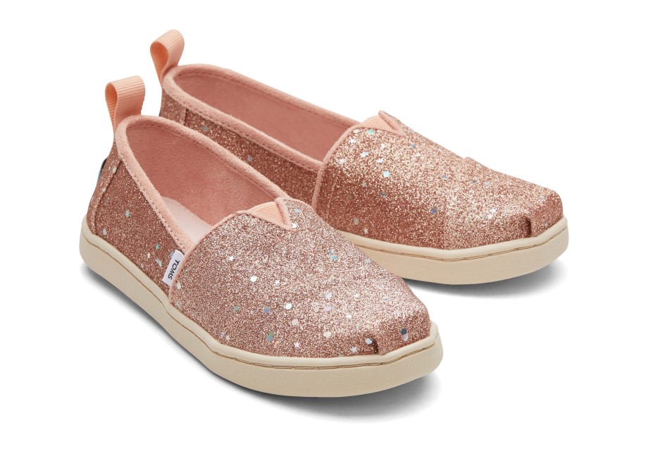 Toms Alpargata Juvenil Brillo Oro Rosa