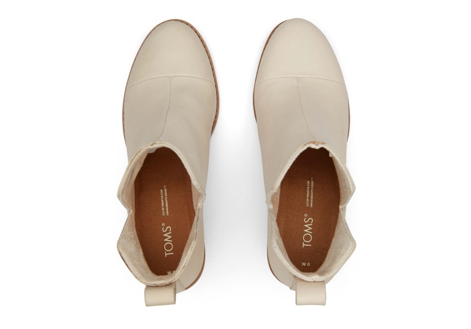 Toms Everly Botín Cuero Beige