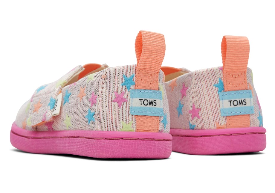 Toms Tiny Alpargata Destello Estrellas Coral Multi