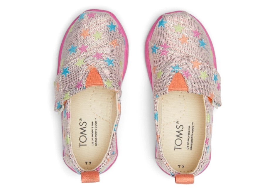 Toms Tiny Alpargata Destello Estrellas Coral Multi