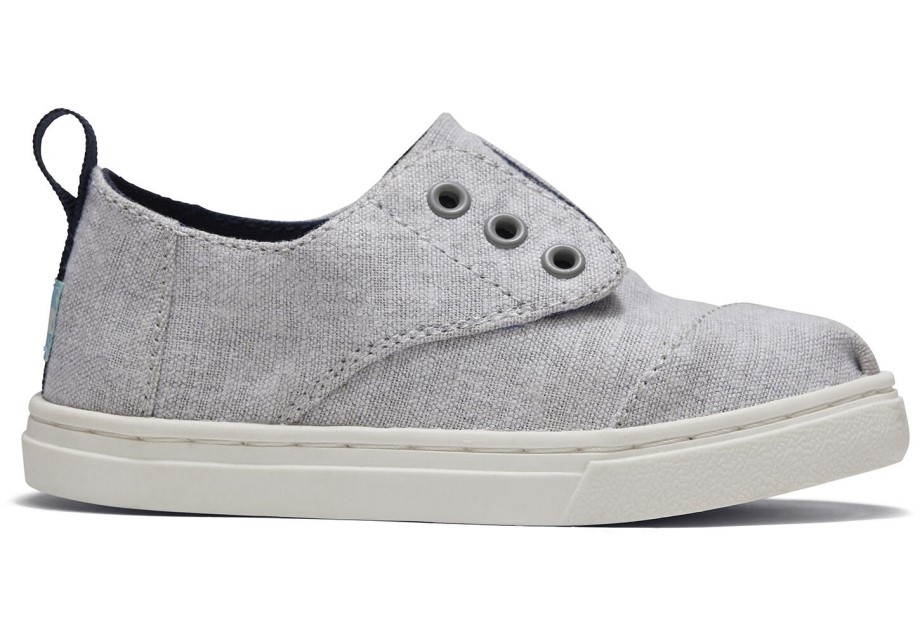 Zapatillas Toms Tiny Cordones Gris Llovizna