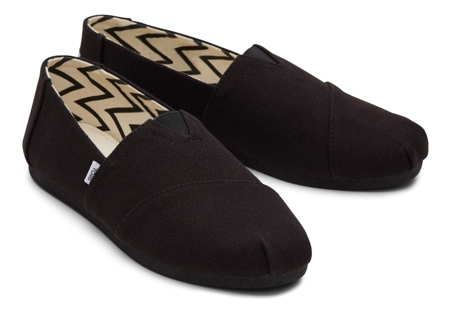 Toms Alpargata Lienzo Ancho Ancho Negro-negro Ancho