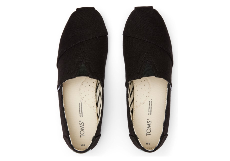 Toms Alpargata Lienzo Ancho Ancho Negro-negro Ancho