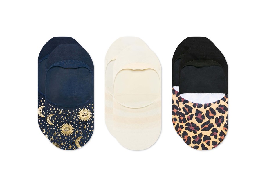 Toms Ultimate No Show Calcetines Celestial Paquete De 3 Rayas Celestiales Leopardo