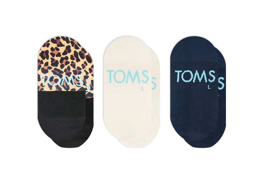 Toms Ultimate No Show Calcetines Celestial Paquete De 3 Rayas Celestiales Leopardo