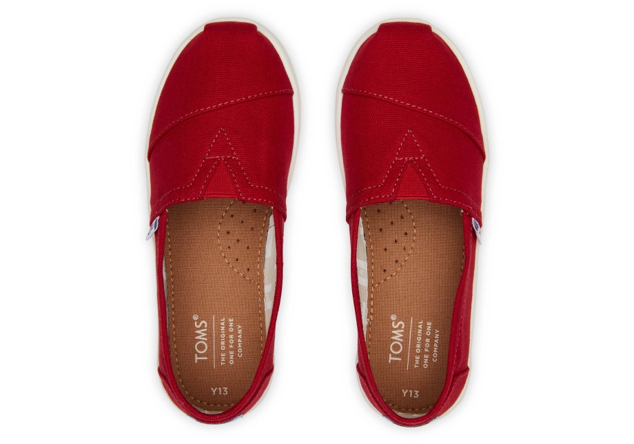 Toms Alpargata Juvenil Lona Roja